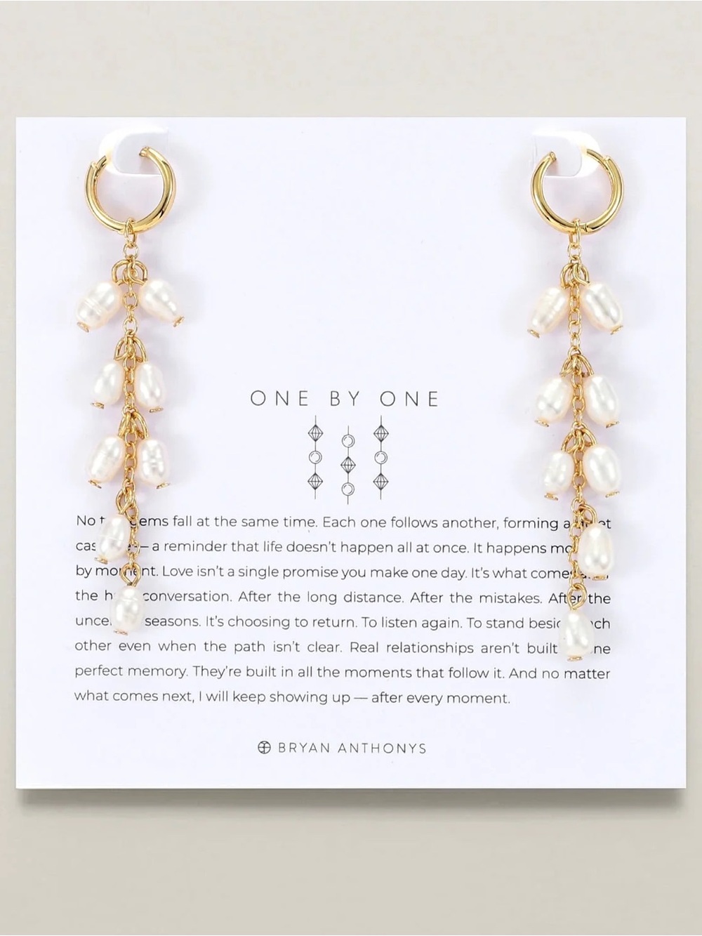 Bryan Anthonys "One By One" cascading earrings freshwater pearls NWT